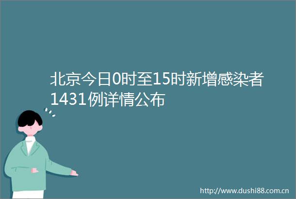 北京今日0时至15时新增感染者1431例详情公布
