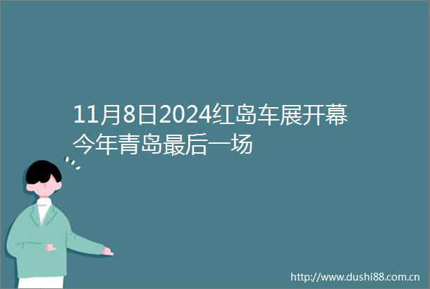11月8日2024红岛车展开幕今年青岛最后一场