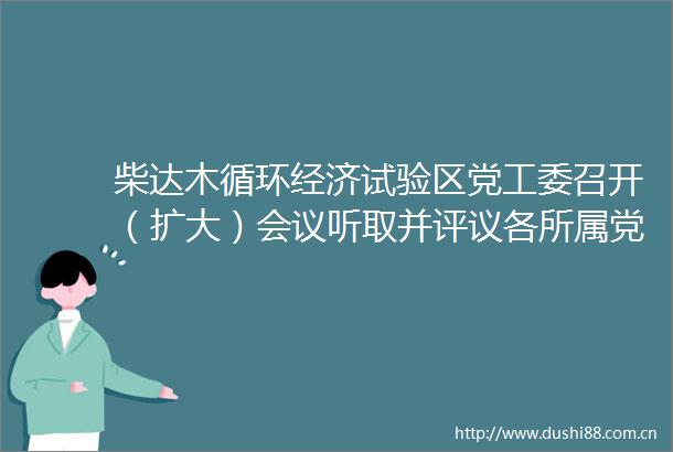 柴达木循环经济试验区党工委召开（扩大）会议听取并评议各所属党（工）委书记2023年度履行工作责任制述职