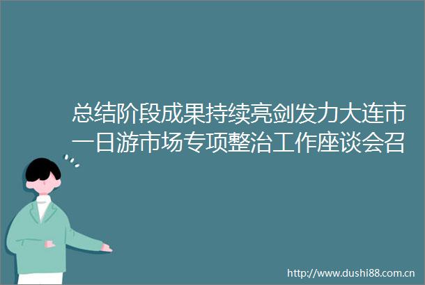 总结阶段成果持续亮剑发力大连市一日游市场专项整治工作座谈会召开