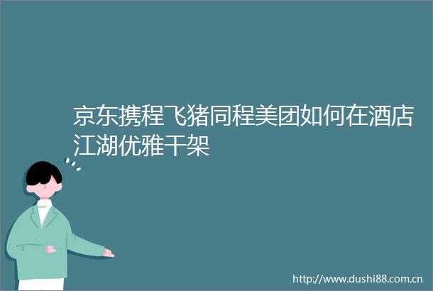 京东携程飞猪同程美团如何在酒店江湖优雅干架