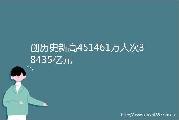 创历史新高451461万人次38435亿元