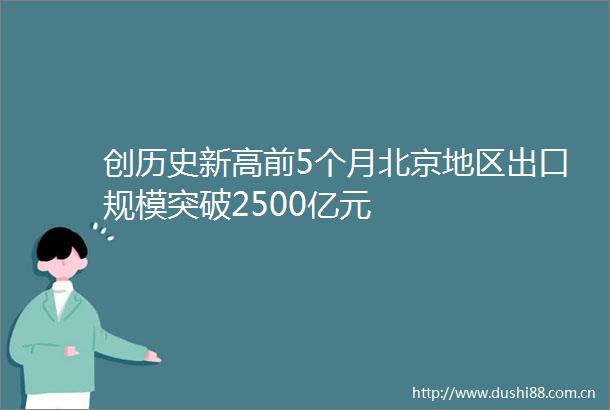 创历史新高前5个月北京地区出口规模突破2500亿元