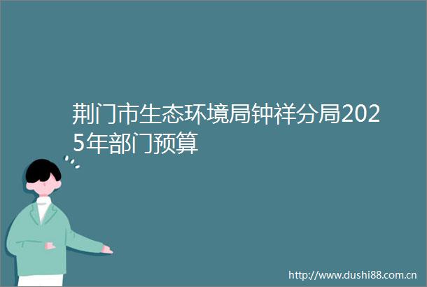 荆门市生态环境局钟祥分局2025年部门预算