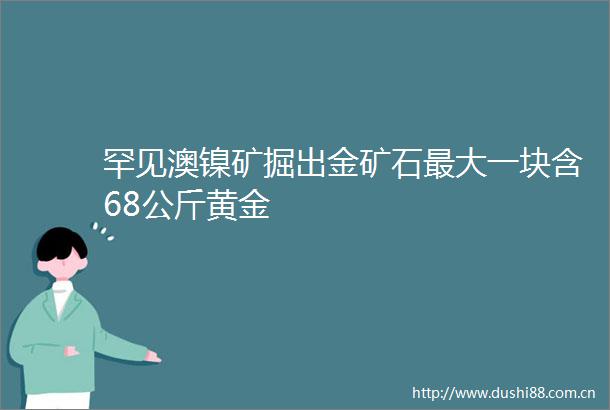 罕见澳镍矿掘出金矿石最大一块含68公斤黄金