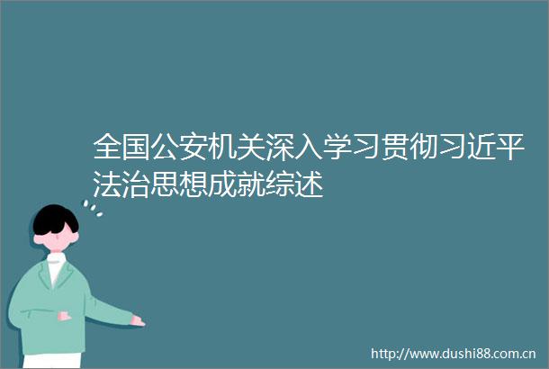 全国机关深入学习贯彻法治思想成就综述