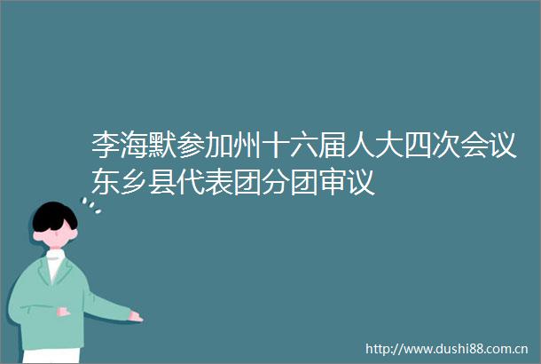 李海默参加州十六届人大四次会议东乡县代表团分团审议
