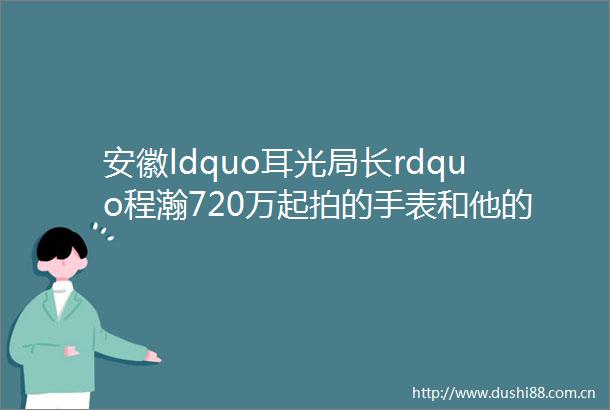 安徽ldquo耳光局长rdquo程瀚720万起拍的手表和他的贪腐往事