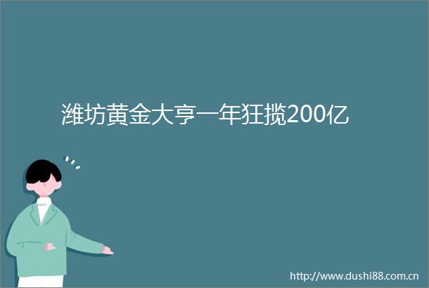 潍坊黄金大亨一年狂揽200亿