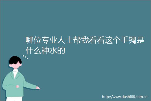 哪位专业人士帮我看看这个手镯是什么种水的