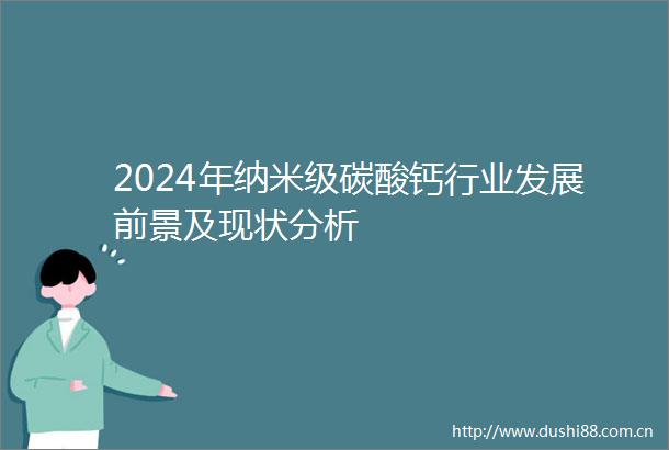 2024年纳米级碳酸钙行业发展前景及现状分析