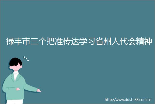 禄丰市三个把准传达学习省州人代会精神