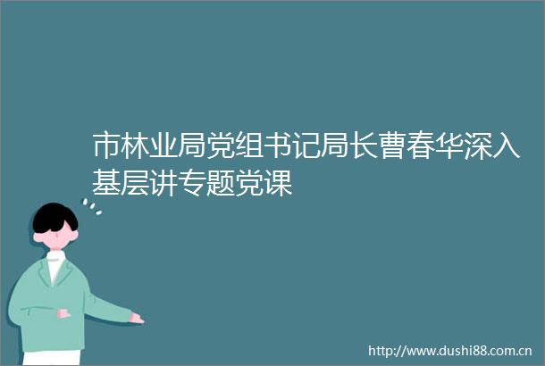 市林业局党组书记局长曹春华深入基层讲专题党课