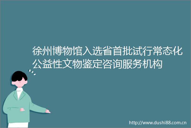 徐州博物馆入选省首批试行常态化公益性文物鉴定咨询服务机构