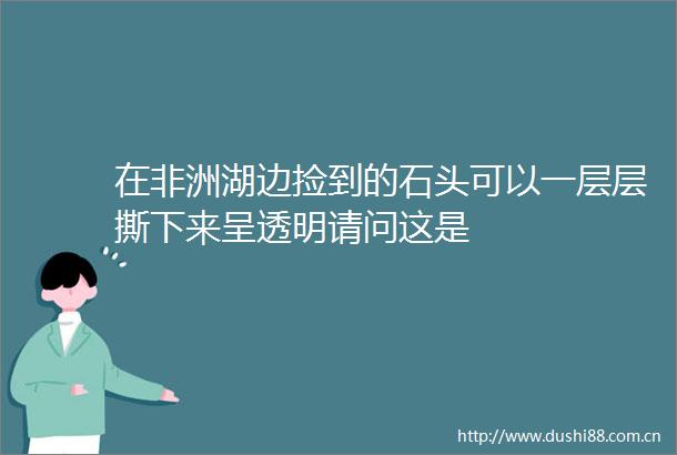 在非洲湖边捡到的石头可以一层层撕下来呈透明请问这是