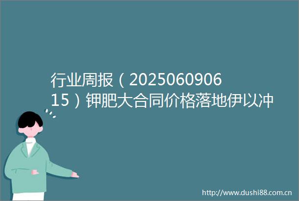行业周报（202506090615）钾肥大合同价格落地伊以冲突或干扰部分商品供给