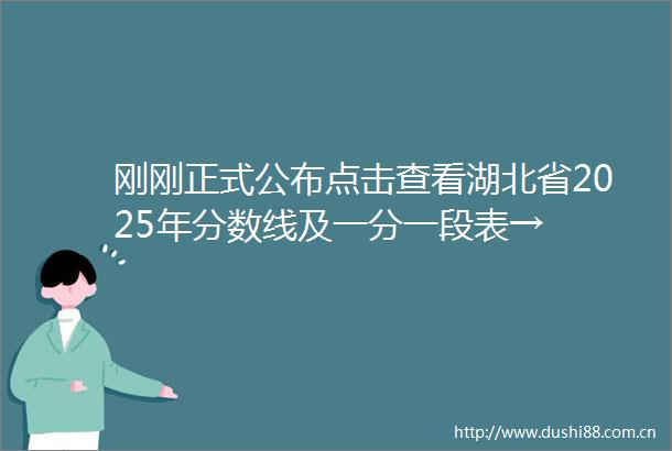 刚刚正式公布点击查看湖北省2025年分数线及一分一段表→