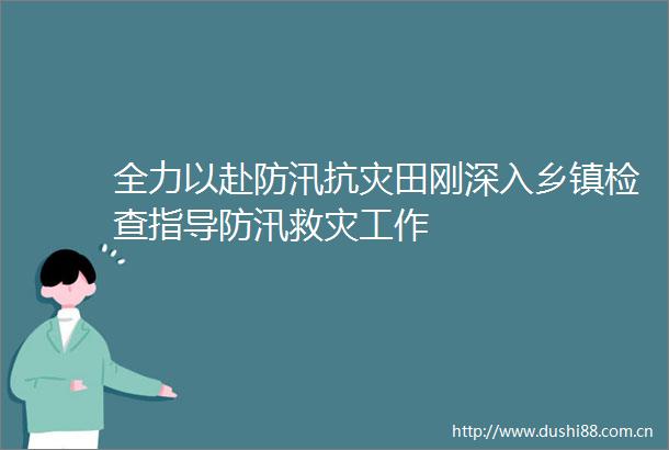 全力以赴防汛抗灾田刚深入乡镇检查指导防汛救灾工作