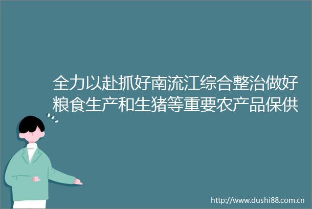 全力以赴抓好南流江综合整治做好粮食生产和生猪等重要农产品保供稳价工作