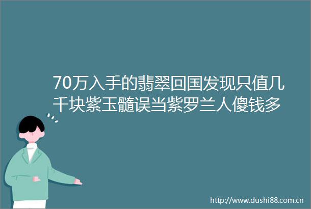 70万入手的翡翠回国发现只值几千块紫玉髓误当紫罗兰人傻钱多