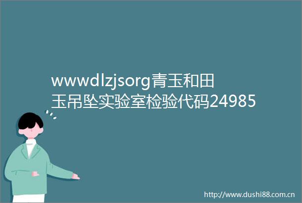 wwwdlzjsorg青玉和田玉吊坠实验室检验代码2498507