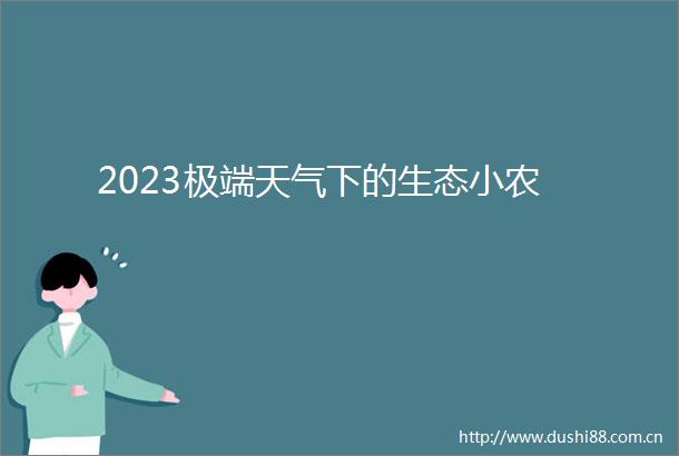 2023极端天气下的生态小农
