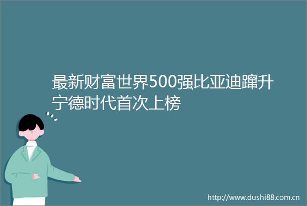 最新财富世界500强比亚迪蹿升宁德时代首次上榜