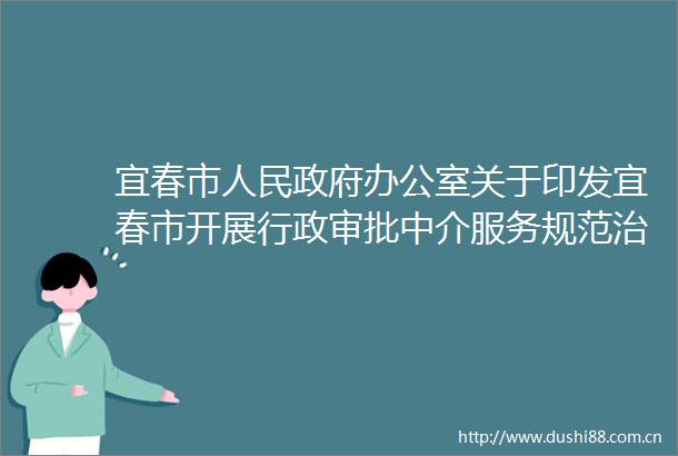 宜春市办公室关于印发宜春市开展行政审批中介服务规范治理六大专项行动的实施方案的通知