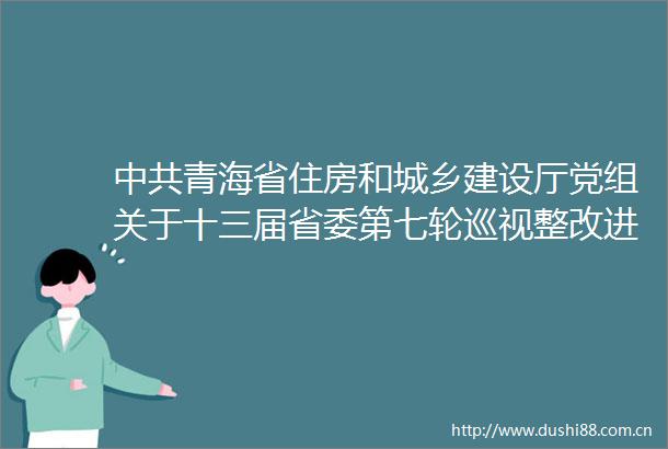 青海省住房和城乡建设厅党组关于十三届省委第七轮巡视整改进展情况的通报