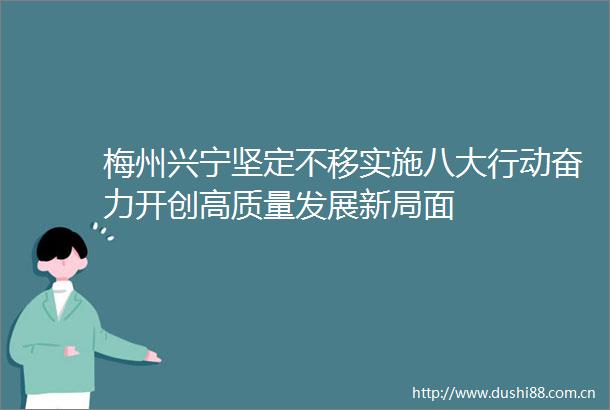梅州兴宁坚定不移实施八大行动奋力开创高质量发展新局面
