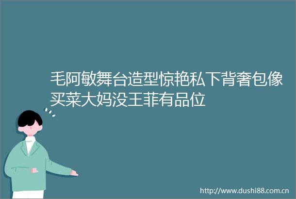 毛阿敏舞台造型惊艳私下背奢包像买菜大妈没王菲有品位