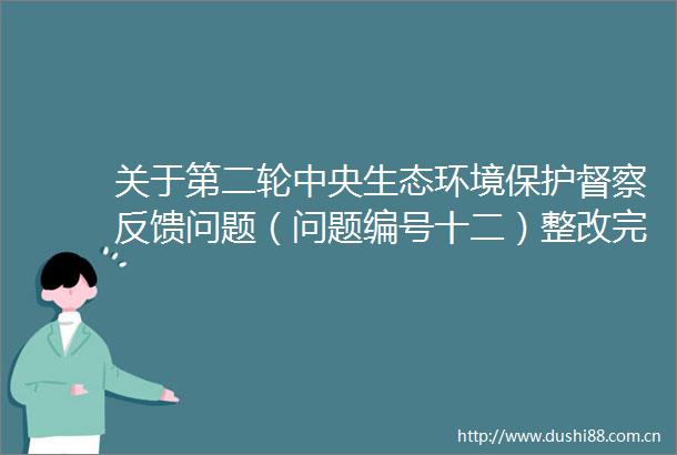 关于第二轮中央生态环境保护督察反馈问题（问题编号十二）整改完成情况的公示