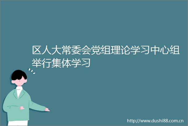 区人大常委会党组理论学习中心组举行集体学习