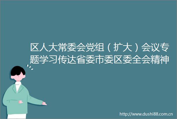 区人大常委会党组（扩大）会议专题学习传达省委市委区委全会精神