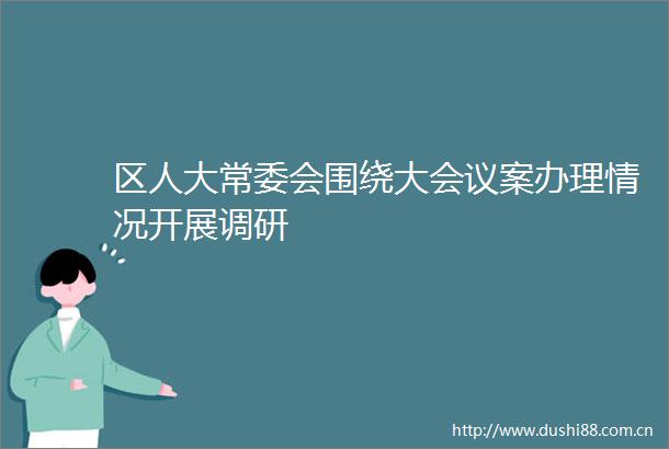 区人大常委会围绕大会议案办理情况开展调研