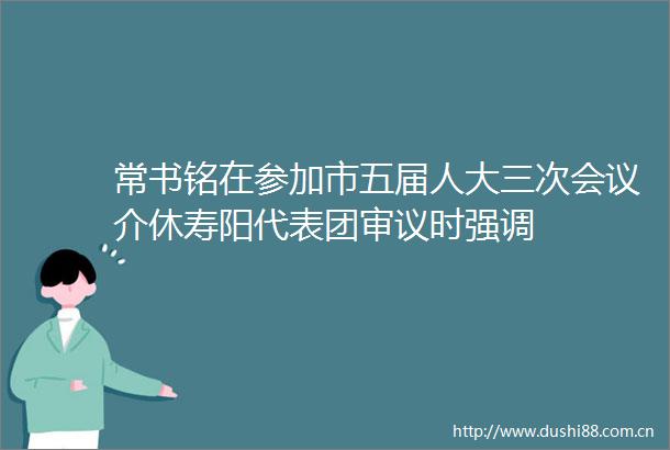 常书铭在参加市五届人大三次会议介休寿阳代表团审议时强调