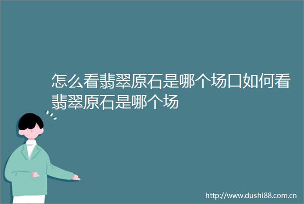 怎么看翡翠原石是哪个场口如何看翡翠原石是哪个场