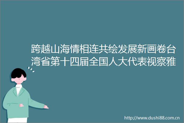 跨越山海情相连共绘发展新画卷台湾省第十四届全国人大代表视察雅安市侧记