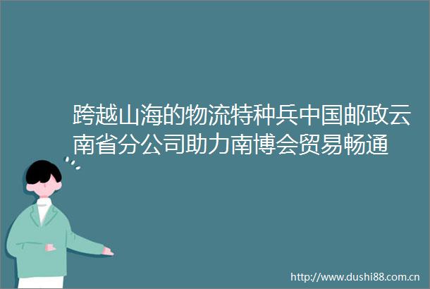 跨越山海的物流特种兵邮政云南省分公司助力南博会贸易畅通
