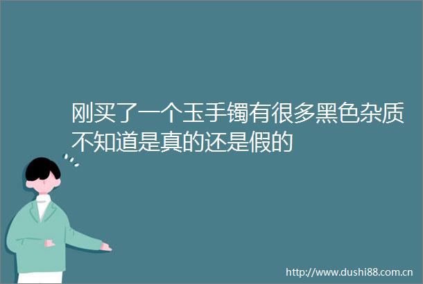刚买了一个玉手镯有很多黑色杂质不知道是真的还是假的