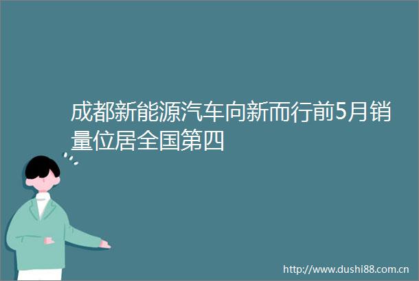 成都新能源汽车向新而行前5月销量位居全国第四