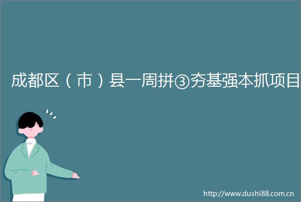 成都区（市）县一周拼③夯基强本抓项目