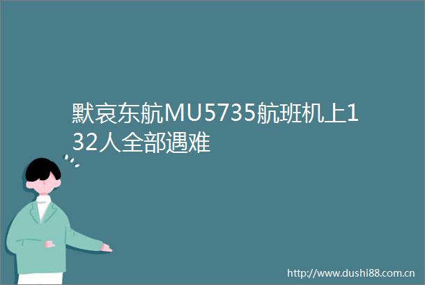 默哀东航MU5735航班机上132人全部遇难