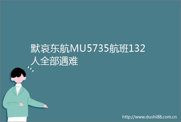 默哀东航MU5735航班132人全部遇难