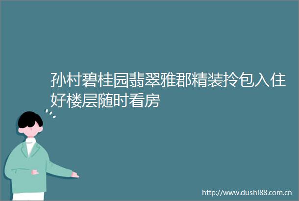 孙村碧桂园翡翠雅郡精装拎包入住好楼层随时看房