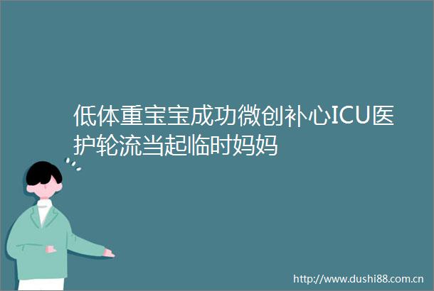 低体重宝宝成功微创补心ICU医护轮流当起临时妈妈