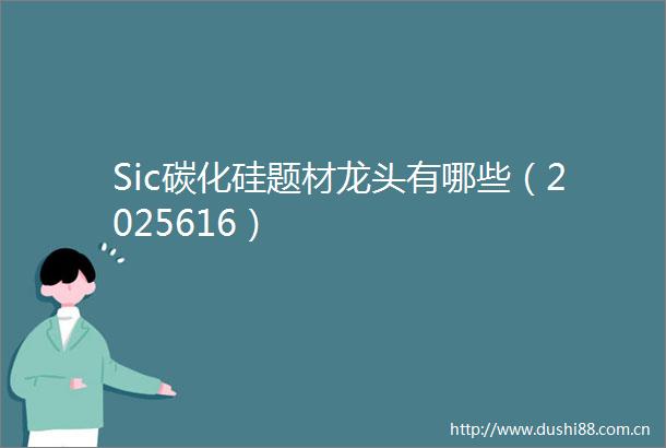Sic碳化硅题材龙头有哪些（2025616）