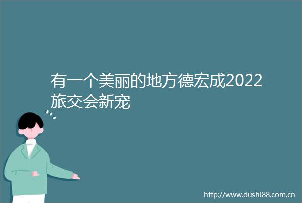 有一个美丽的地方德宏成2022旅交会新宠