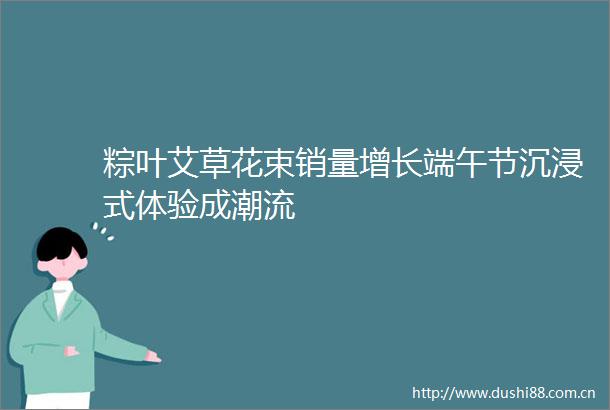粽叶艾草花束销量增长端午节沉浸式体验成潮流