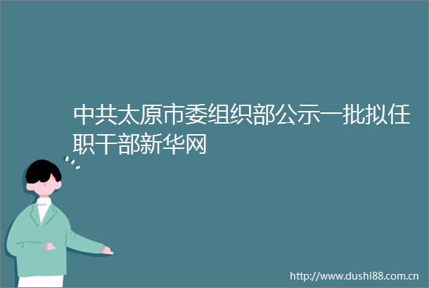 太原市委组织部公示一批拟任职新华网